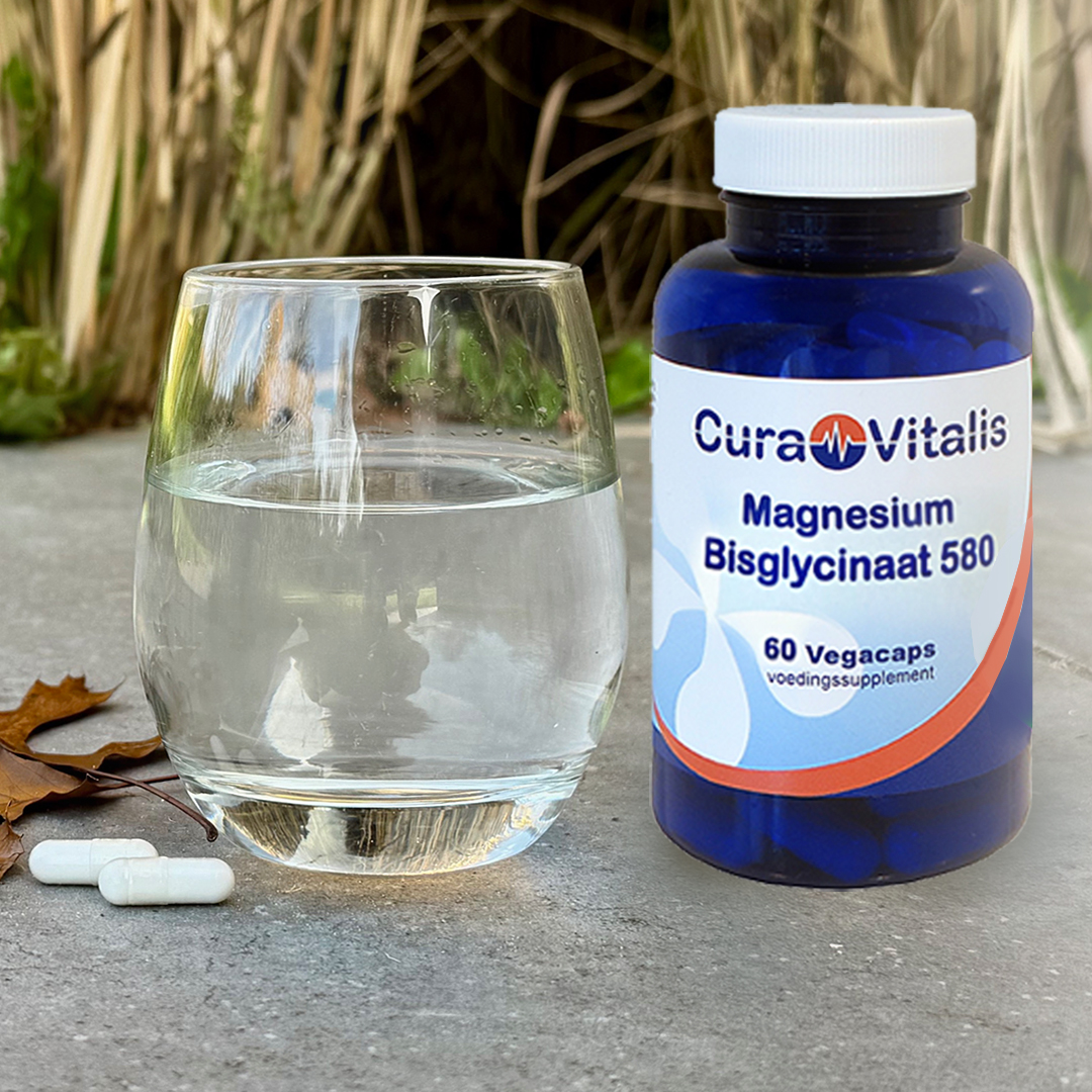 Cura Vitalis Magnesium Bisglycinaat 580 mg – 60 capsules voedingssupplement, innemen met water