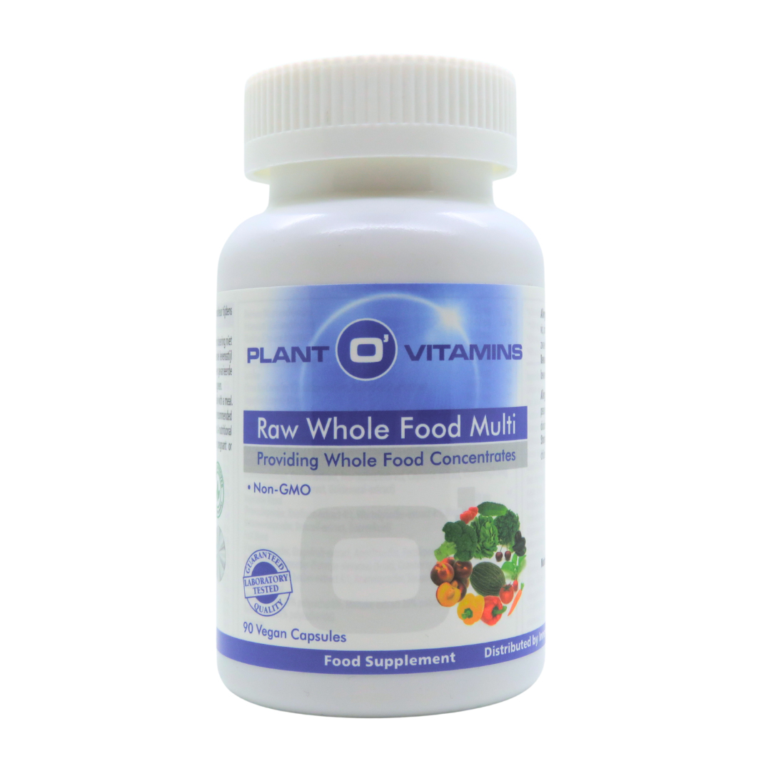 Plant O'Vitamins Raw Whole Food Multi 90 capsules – complete multivitamine met fruit-, groente-, kruiden- en paddenstoelenextracten, veganistisch