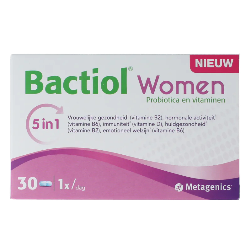Metagenics Bactiol Women capsules – 4 miljard levende bacteriën L. rhamnosus GR-1 L. reuteri RC-14 B. lactis BB-12 L. plantarum vitamine D B2 B6 vrouwen