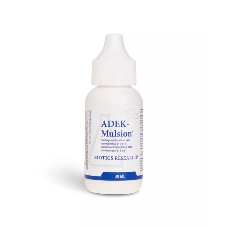 Biotics ADEK-Mulsion 30 ml – alle vier vetoplosbare vitaminen A, D3, E en K in vloeibare micro-emulsie met actiVmulsion technologie