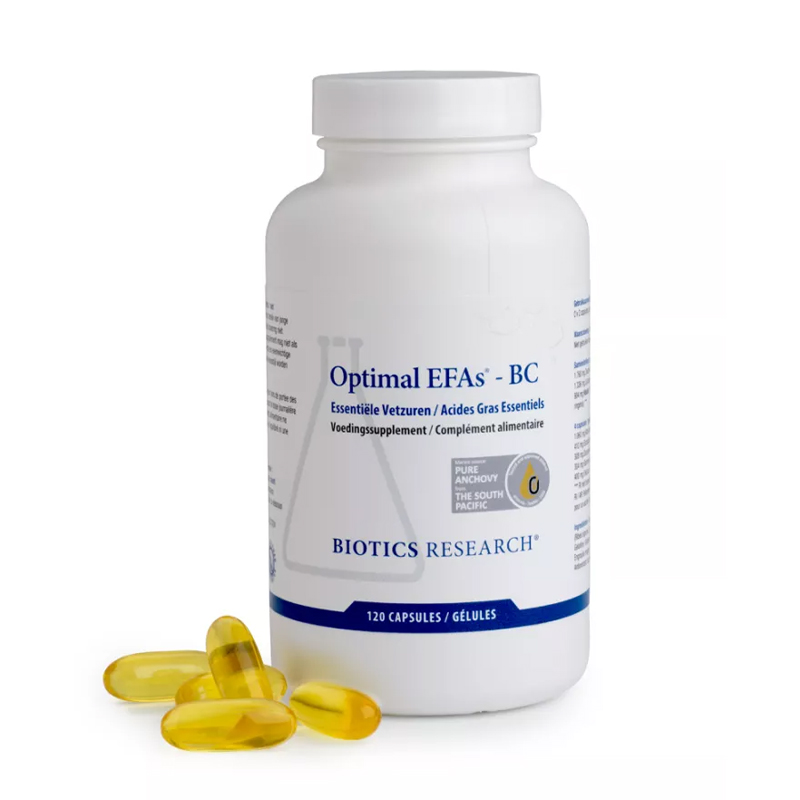 Optimal EFAs BC van Biotics Research – 120 softgels met zwarte bessenzaadolie, lijnzaadolie en visolie voor omega-3, -6 en -9