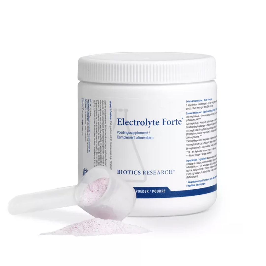 Biotics Electrolyte Forte 150 gram – volledig elektrolytenpoeder met magnesium, kalium, calcium, fosfor, taurine en vitamine C van Biotics Research