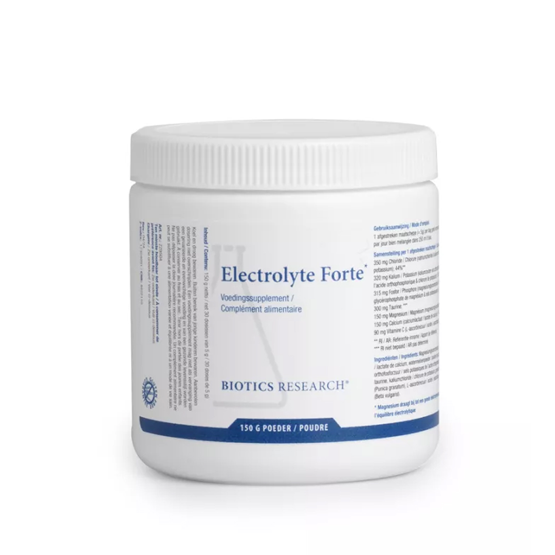 Biotics Electrolyte Forte 150 gram – volledig elektrolytenpoeder met magnesium, kalium, calcium, fosfor, taurine en vitamine C van Biotics Research