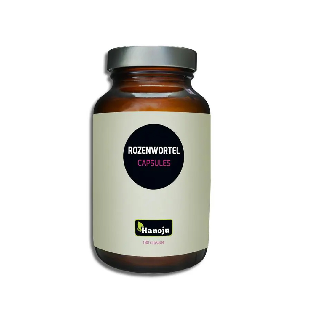 Hanoju Rhodiola rosea rozenwortel 400 mg capsule – 3% rosavin 2% salidroside gestandaardiseerd adaptogeen vegetarisch