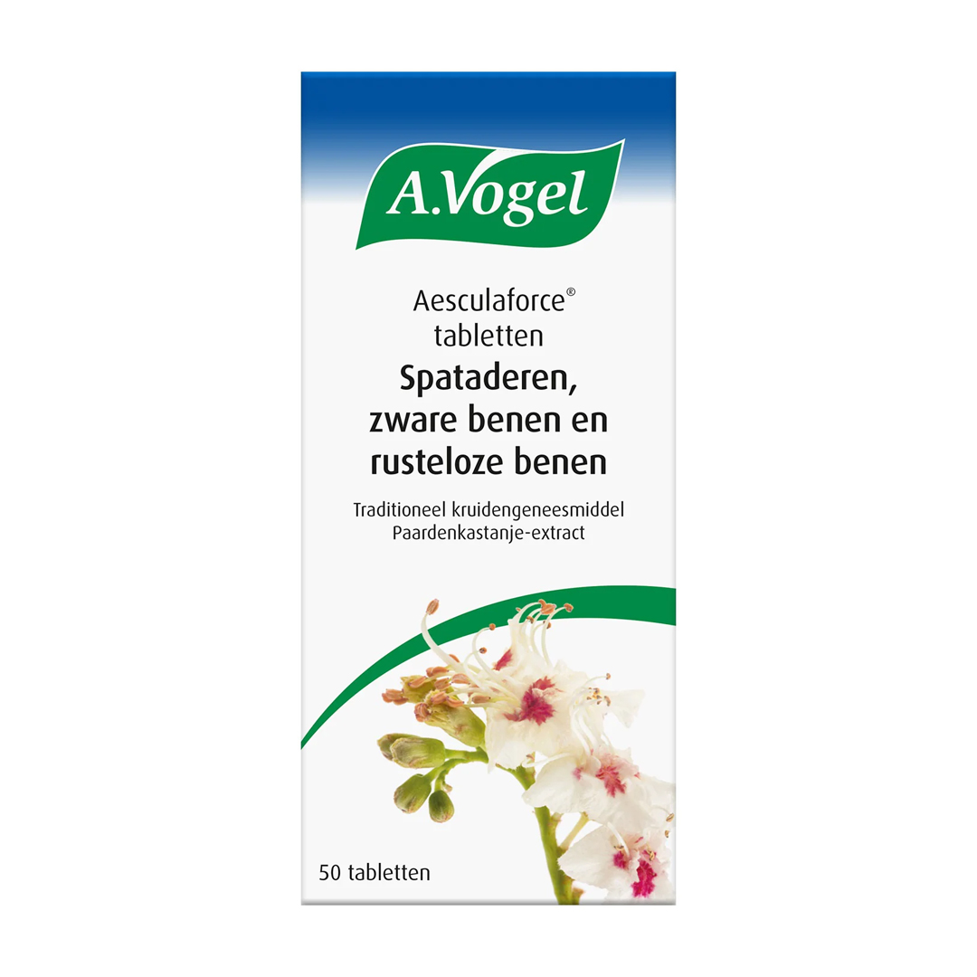 A.Vogel Aesculaforce 50 tabletten bij Cura Vitalis. Traditioneel kruidengeneesmiddel op basis van paardenkastanje. Snelle levering.