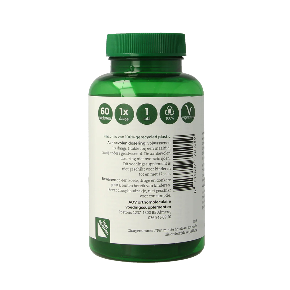AOV 105 One Daily multivitamine 60 tabletten – 26 nutriënten actief folaat Metafolin methylcobalamine vitamine D3 1000 IE selenium chroom