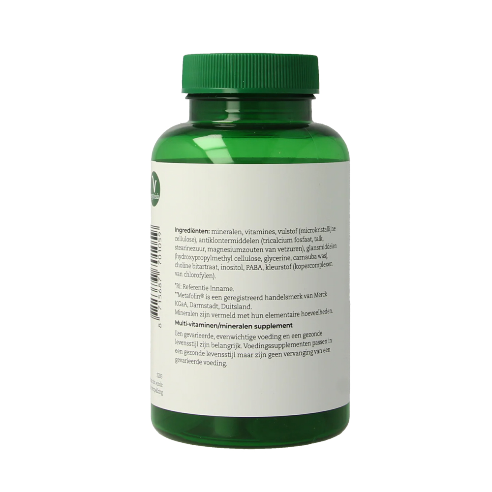 AOV 105 One Daily multivitamine 60 tabletten – 26 nutriënten actief folaat Metafolin methylcobalamine vitamine D3 1000 IE selenium chroom