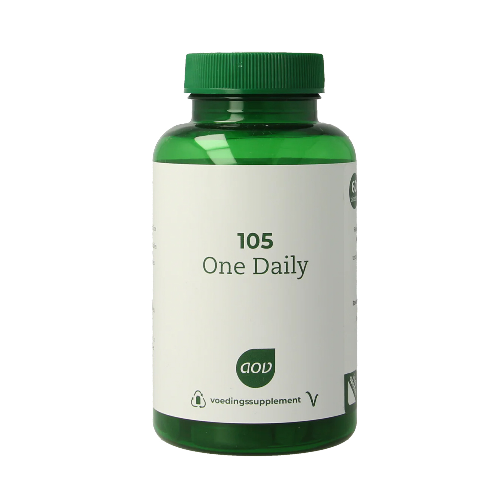 AOV 105 One Daily multivitamine 60 tabletten – 26 nutriënten actief folaat Metafolin methylcobalamine vitamine D3 1000 IE selenium chroom