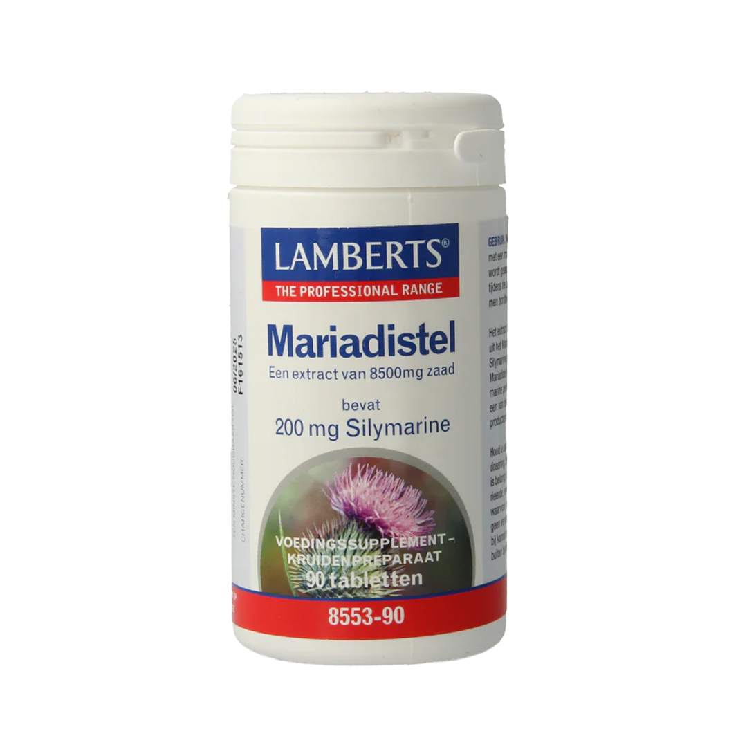 Lamberts Mariadistel 200 mg Silymarine 90 tabletten – 250 mg 25:1 extract gelijkwaardig aan 6250 mg mariadistelzaad met 200 mg silymarine, veganistisch