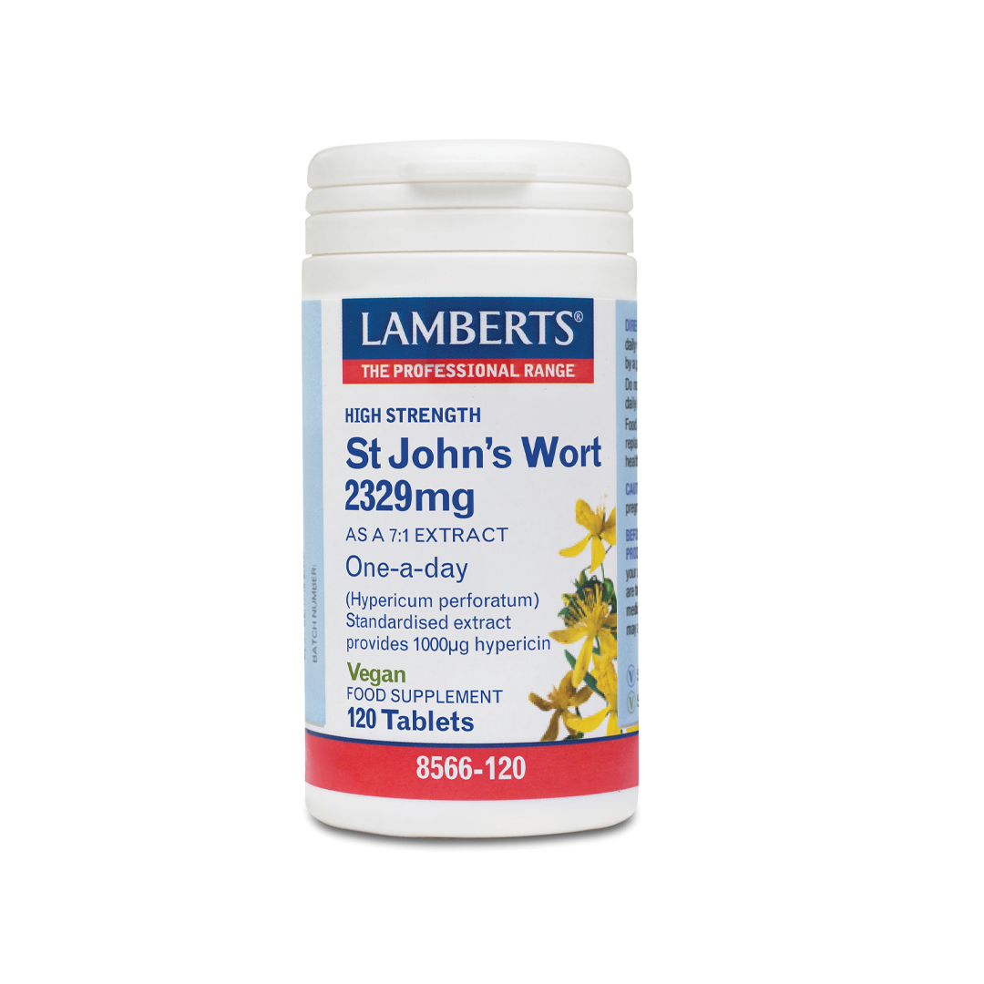 Lamberts Sint-Janskruid Hypericum 120 tabletten – 333 mg 7:1 extract gelijkwaardig aan 2329 mg met 1000 mcg hypericine, veganistisch