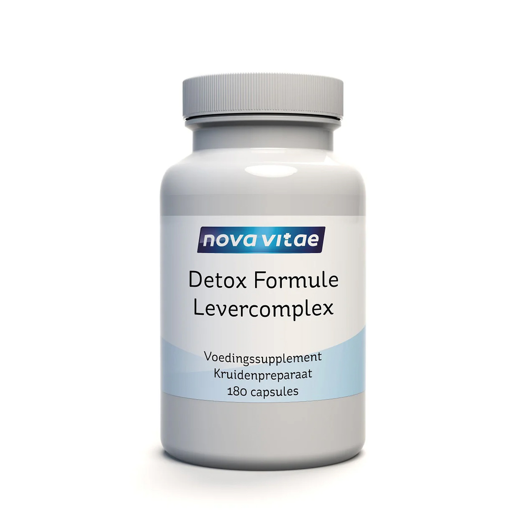 Nova Vitae Detox Formule Levercomplex 180 capsules – mariadistel 80% silymarine, paardenbloem, artisjok, kurkuma C3 Complex en BioPerine