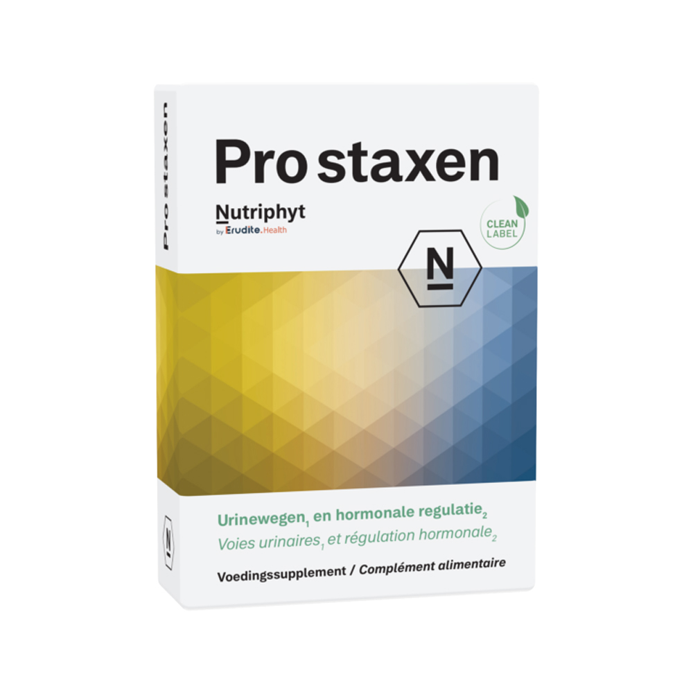 Nutriphyt Pro Staxen 30 capsules – zaagpalm serenoa repens pompoenpit cucurbita groene thee lycopeen glutathion zink selenium vitamine B6 E mannen urinewegen