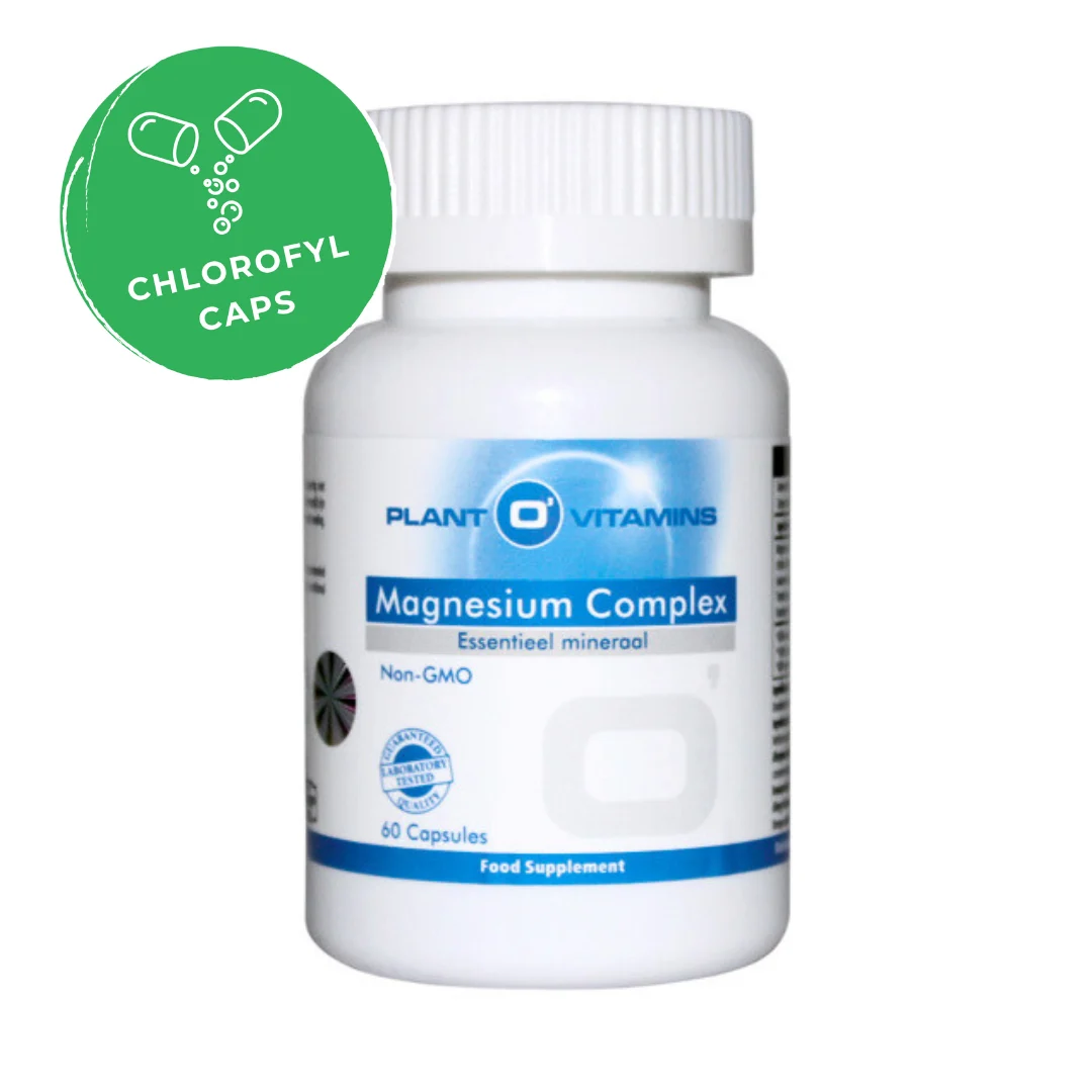 Plant O'Vitamins Magnesium Complex 60 capsules – magnesiumcitraat bisglycinaat tremella brandnetel chlorofylcapsule veganistisch