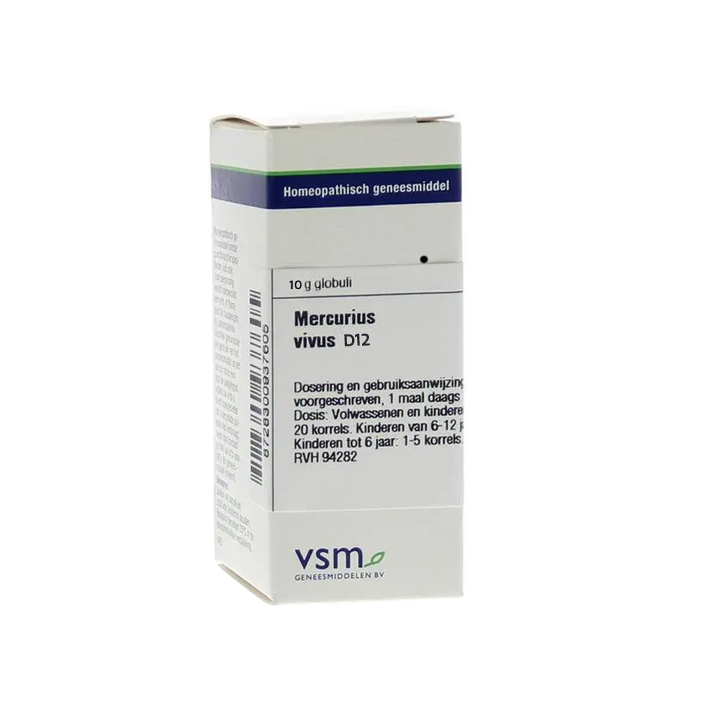 VSM Mercurius vivus D12 globuli 10 gram – homeopathisch geneesmiddel enkelvoudig bietensuiker saccharose