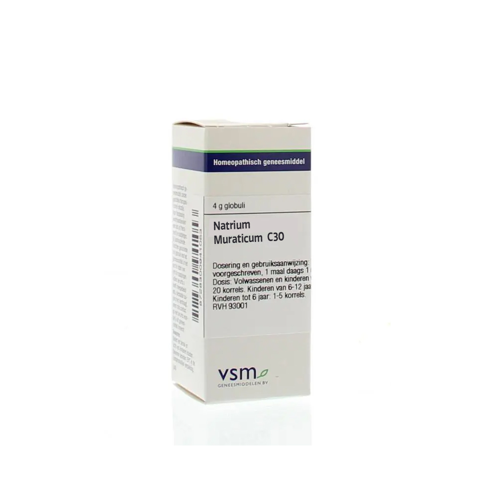 VSM Natrium muriaticum C30 globuli 4 gram – homeopathisch geneesmiddel enkelvoudig bietensuiker saccharose 1 maal daags