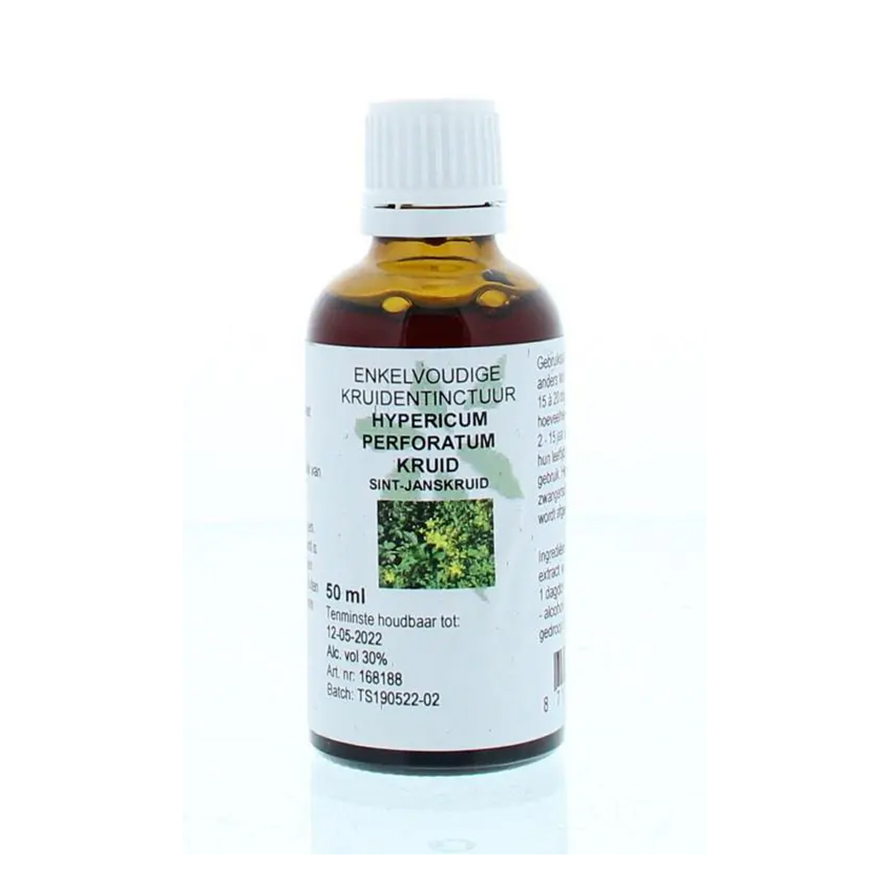Cruydhof Hypericum perforatum Sint Janskruid tinctuur 50 ml - water-alcohol extract 30% alcoholgehalte druppels volwassenen kinderen T.S. Health Products