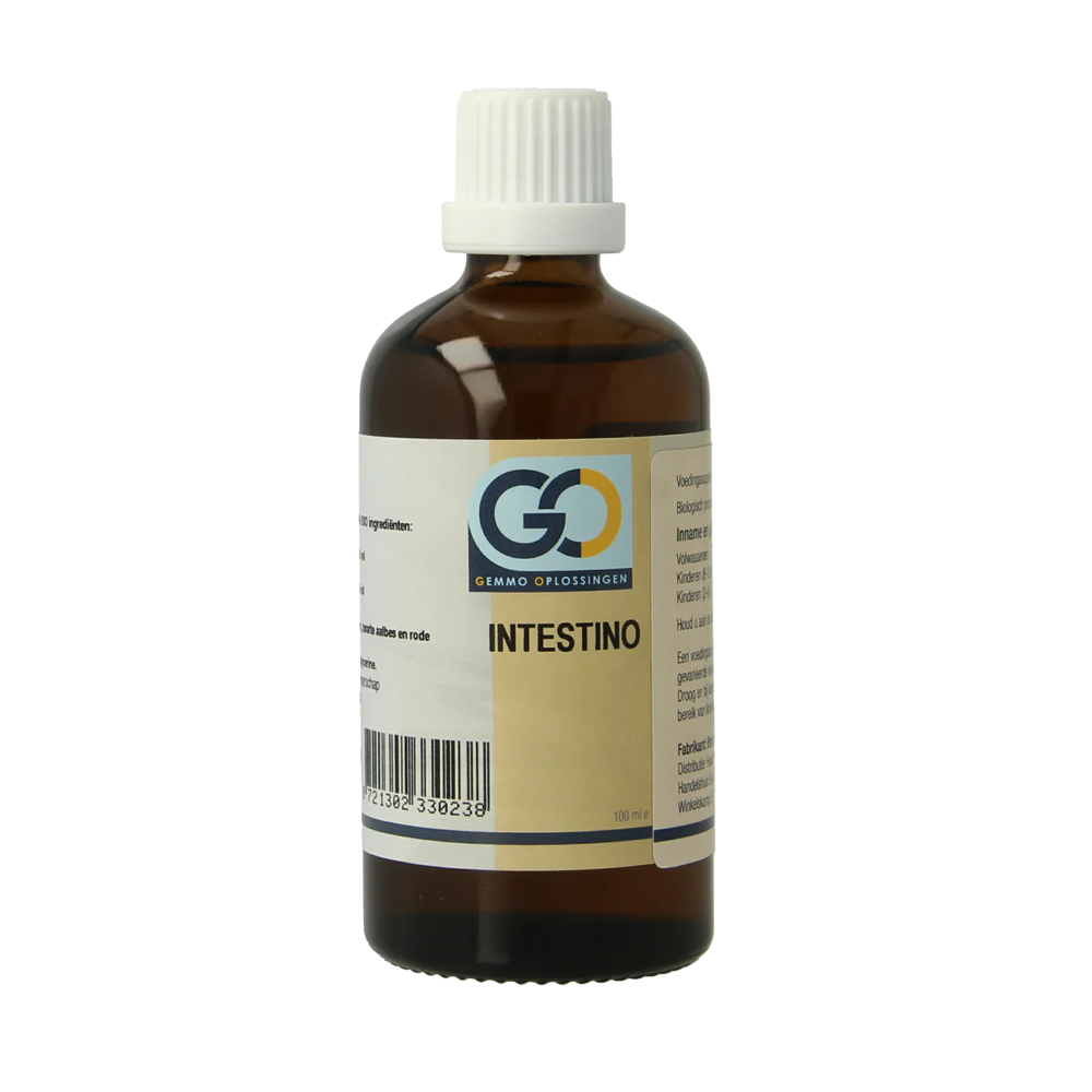 GO Intestino bio 100 ml - gemmotherapie complex vijgeboom rode eik zwarte aalbes rode bosbes biologisch bio-ethanol 36% druppels