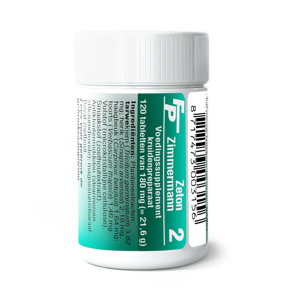 Medizimm Zeton FP2 - kruidenpreparaat met tarwekiem, herik en haagbeuk, 120 tabletten