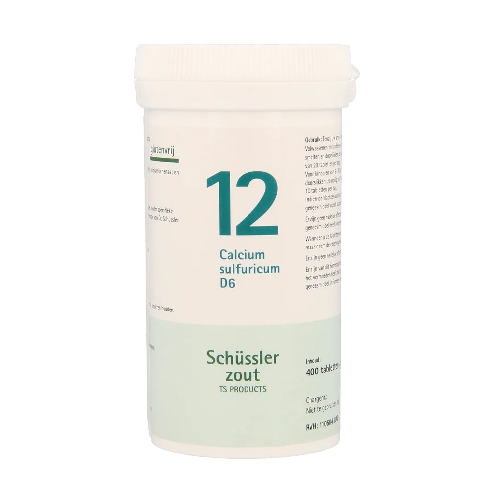 Pfluger Calcium Sulfuricum 12 D6 Schussler celzout homeopathisch geneesmiddel tabletten lactose
