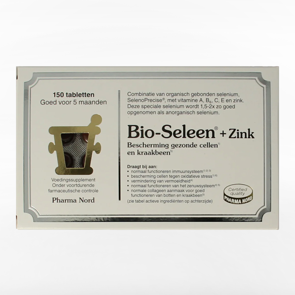 Pharma Nord Bio Seleen Zink tablet - SelenoPrecise organisch seleen 100 mcg zinkgluconaat 15 mg vitamine A B6 C E vegetarisch vegan