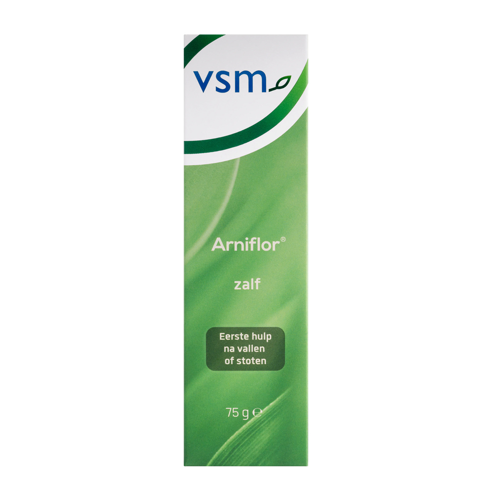 VSM Arniflor Zalf 75 gram – Arnica montana extract petrolatum lanoline vette basis blauwe plekken blauwverkleuring huid eerste hulp gezin