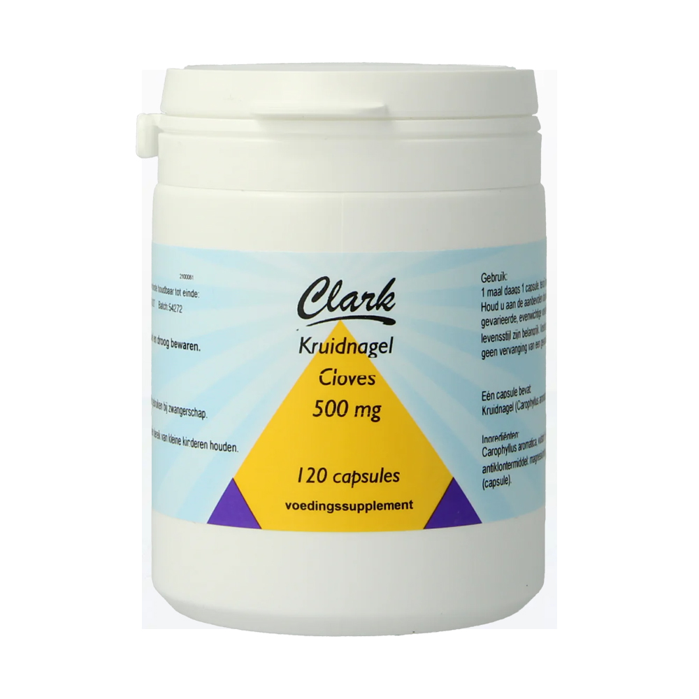 Clark Kruidnagel Clove Lavanga 500mg - Carophylus aromatica rijstmeel magnesiumstearaat gelatine capsule Holisan BV