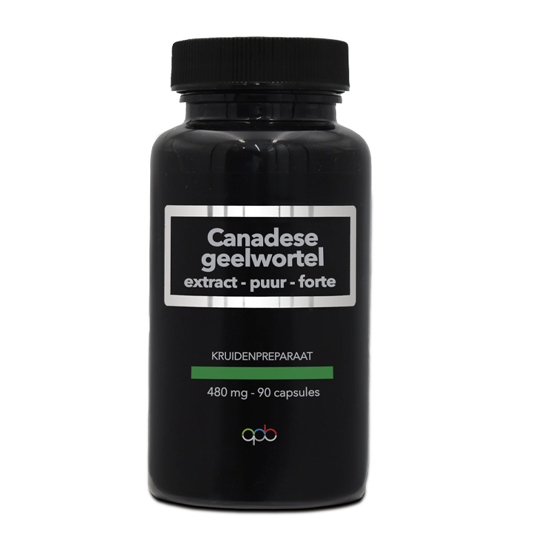 APB Holland Canadese Geelwortel Extract Puur Forte 480 mg – 90 vegetarische capsules met vertraagde afgifte in zwarte pot, van APB Holland BV Nederland