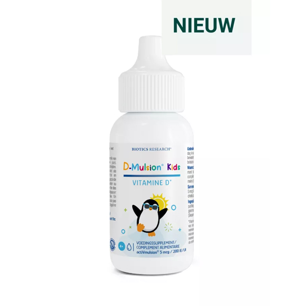 Biotics Research D-Mulsion Kids – vitamine D3 druppels voor kinderen, 5 mcg per druppel, ActiVmulsion®-technologie, 29,6 ml flesje