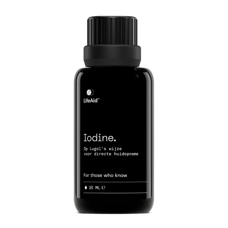 LifeAid Iodine 9% op Lugol's wijze – flesje met pipet, jodium en kaliumjodide oplossing voor transdermale toepassing, van LifeAid Europe