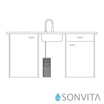 PURA® omgekeerde-osmose-waterfilter voor onder het aanrecht. 3 filterstappen met SONVITA-membraan, LED-filterindicator.