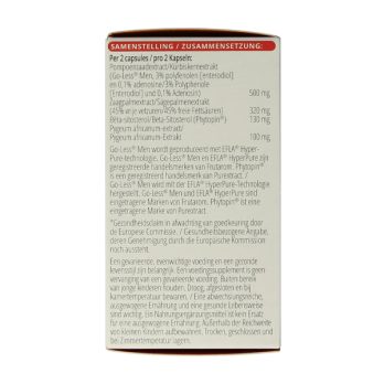 Vitals Mannenformule Pro Prostaat – 60 plantaardige capsules met pompoenzaadextract Go-Less Men, zaagpalmextract en pygeum africanum, van Vitals BV