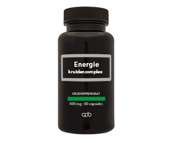 APB Holland Energie Kruidencomplex Puur 500 mg – adaptogene formule met ashwagandha, rhodiola, siberische ginseng, schisandra en tulsi