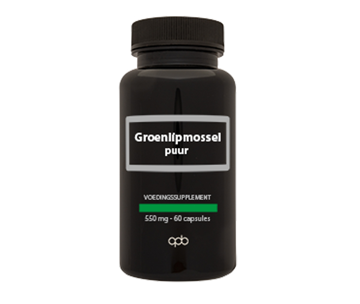 APB Holland Groenlipmossel Extract Puur Forte 550 mg – 4:1 premium extract gelijk aan 2200 mg gedroogde mossel, koosjer en halal, plantaardige capsule