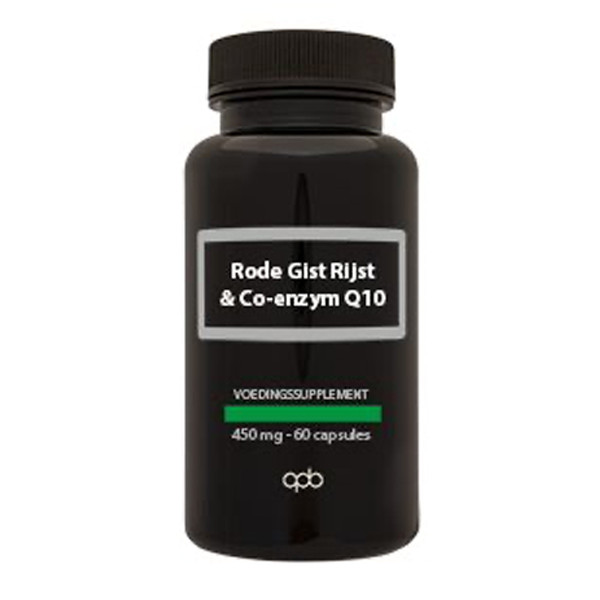 APB Holland Rode Gist Rijst met Co-enzym Q10 450 mg – 2,9 mg monacoline K en 300 mg Q10 per capsule, koosjer en halal, vegetarisch
