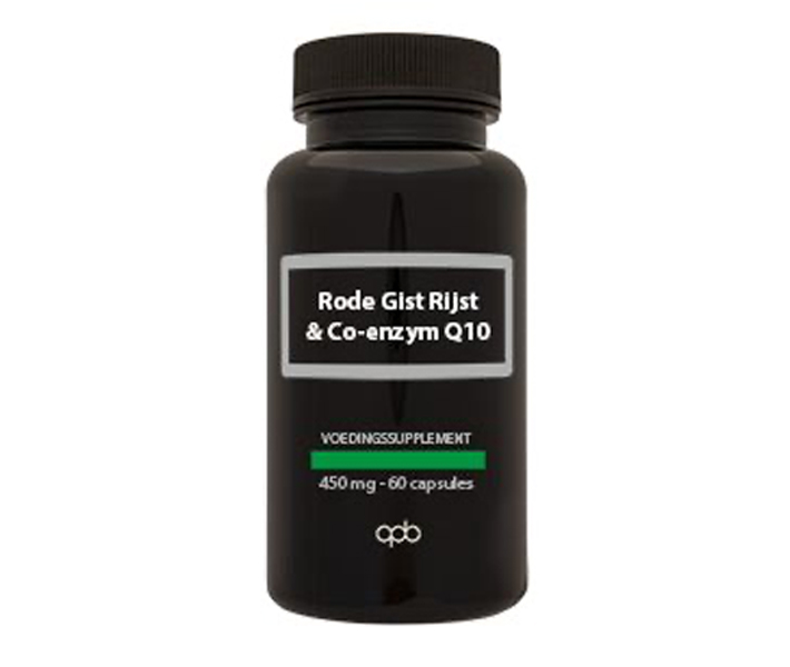 APB Holland Rode Gist Rijst met Co-enzym Q10 450 mg – 2,9 mg monacoline K en 300 mg Q10 per capsule, koosjer en halal, vegetarisch