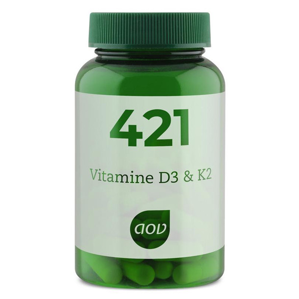 AOV 421 Vitamine D3 & K2 vegacaps – 25 mcg D3 1000 IE en 45 mcg K2 menachinon-7 per capsule vegetarisch