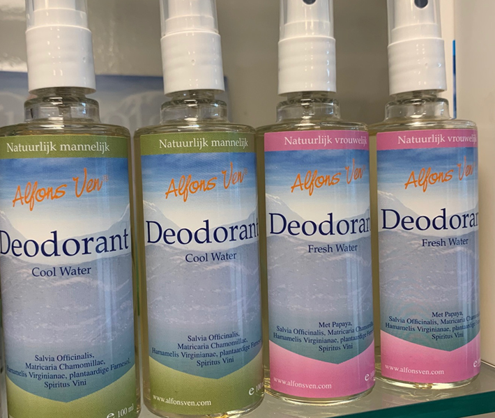 Alfons Ven Deodorant Cool Water 100 ml – natuurlijke plantaardige deodorant met farnesol, salie, hamamelis en kamille in glazen sprayflacon
