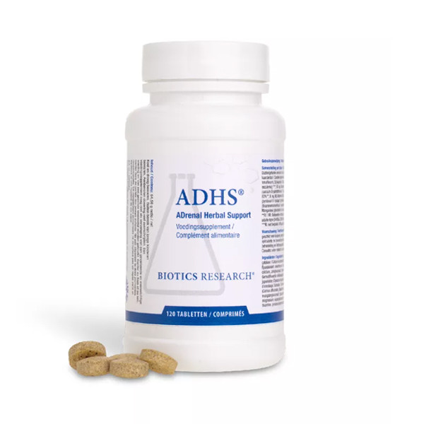 Biotics ADHS Adrenal Herbal Support tabletten – multiformule met B-vitaminen, vitamine C, zink, koper, mangaan en kruidenmengsel