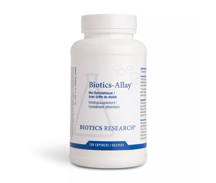 Allay capsules – fytocomplex met schietwilg Salix alba, duivelsklauw en Boswellia serrata van Biotics Research