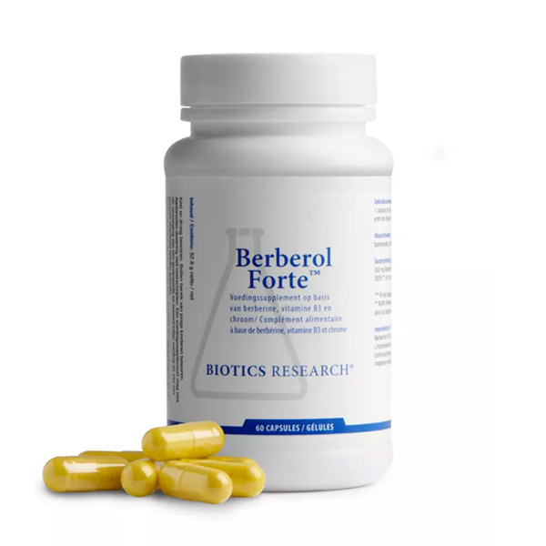Biotics Berberol Forte 60 capsules – berberine 500 mg met organisch chroom en niacine van Biotics Research