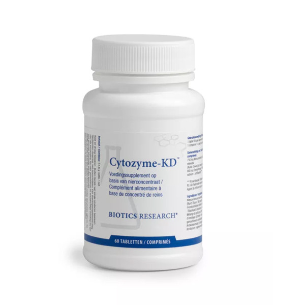 Biotics Cytozyme-KD 60 tabletten – nierconcentraat van neonataal rund via actiVcell en actiVbase van Biotics Research