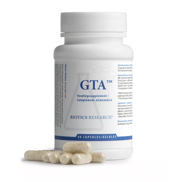 Biotics GTA 90 capsules – tyroxinevrij schildklierconcentraat van varken met selenium via actiVmins en actiVbase van Biotics Research