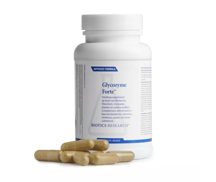 Biotics Glycozyme Forte 90 capsules – synergetische formule met berberine, Gymnema sylvestre, Ceylon kaneel, chroom en zink van Biotics Research
