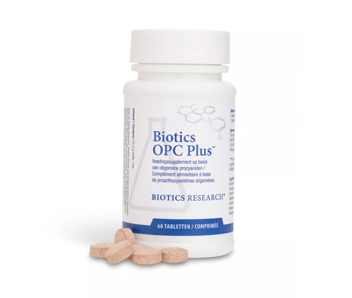 Biotics OPC Plus 60 tabletten – druivenpitextract 95% OPC en Pycnogenol zee-denextract antioxidantenformule van Biotics Research