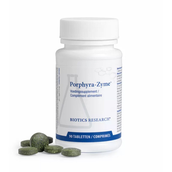 Biotics Porphyra-Zyme tabletten – porfyrineconcentraat uit spinazie, witte moerbei en bietenconcentraat met vitamine C van Biotics Research