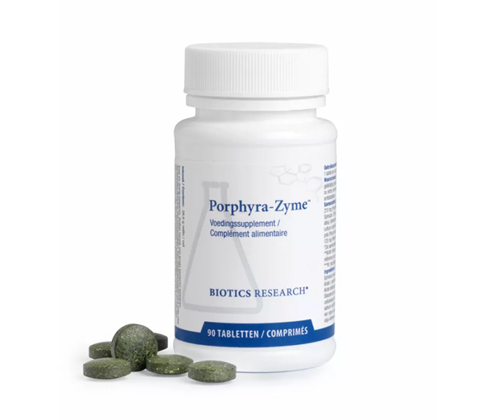 Biotics Porphyra-Zyme tabletten – porfyrineconcentraat uit spinazie, witte moerbei en bietenconcentraat met vitamine C van Biotics Research
