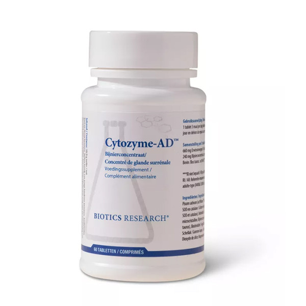 Biotics Cytozyme AD tabletten – glandulaire formule met bijnierconcentraat van rund en varken via actiVcell en actiVbase technologie