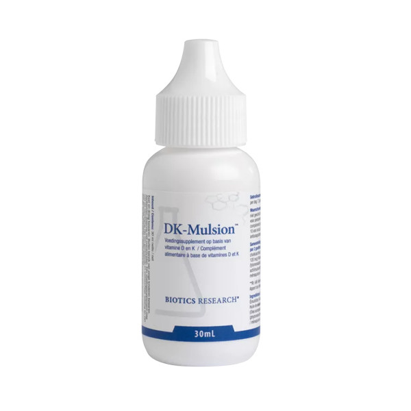 Biotics DK-Mulsion 29,6 ml – vloeibare micro-emulsie van vitamine D3, K1 en K2 via actiVmulsion technologie, 1 druppel 1000 IE
