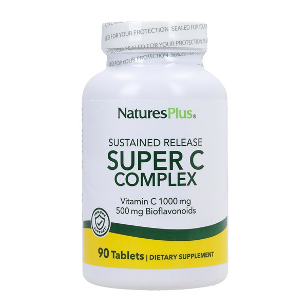 NaturesPlus Super C Complex 180 tabletten – 1000 mg vitamine C met citrus bioflavonoïden rutine hesperidine rozenbottel acerola