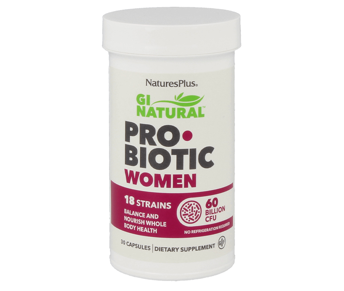 NaturesPlus GI Natural ProBiotic Women 30 capsules – 60 miljard bacteriën per capsule met cranberry en prebiotische vezels voor vrouwen